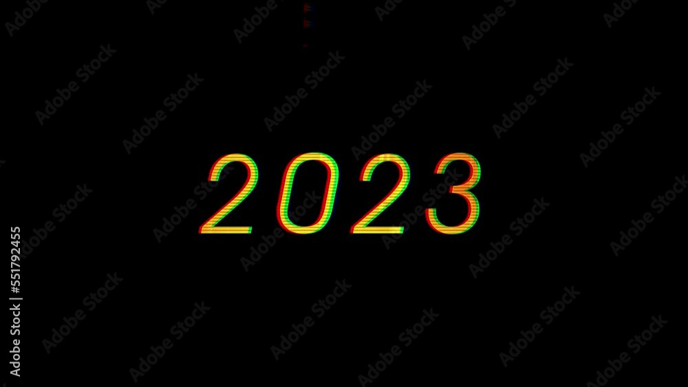 2023 animated numbers with colorful glitch effect. 4k 60fps footage to welcome the new year 2023 2023 animated numbers with colorful glitch effect. 4k 60fps footage to welcome the new year 2023