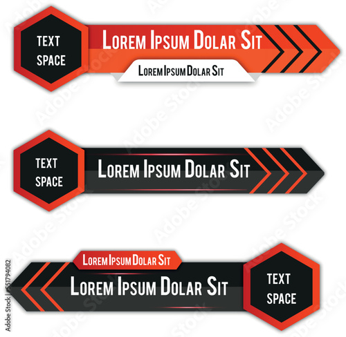 stylish  geometric lower third banner template design