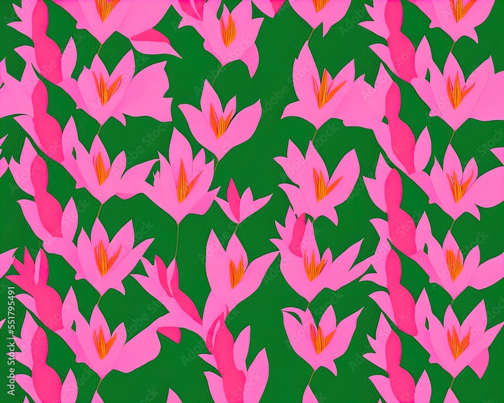 pattern with pink flowers pattern with pink flowers