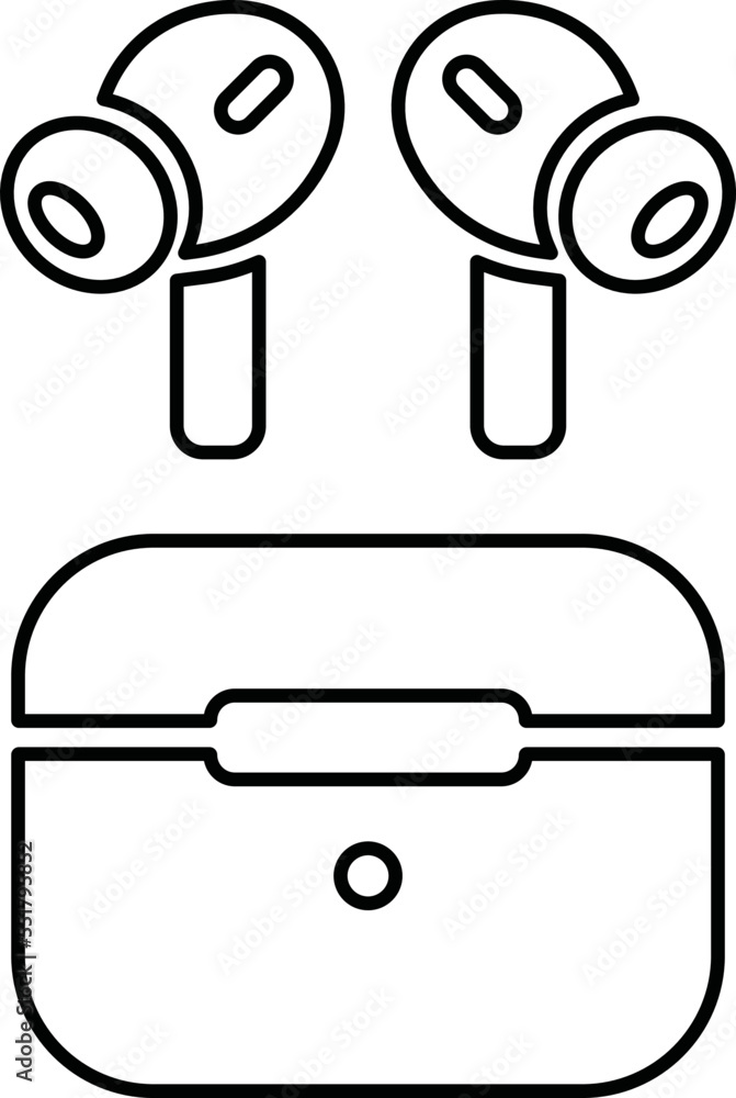 Earbuds case icon. Wireless symbol modern, simple, vector, icon for