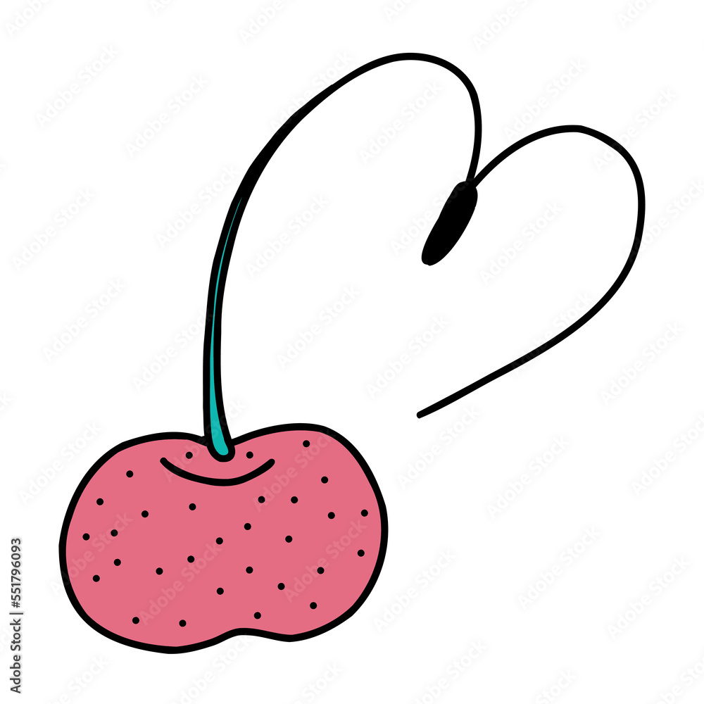 Cherry in the shape of a heart. Icon design. Vector illustration. Cherry in the shape of a heart. Icon design. Vector illustration.