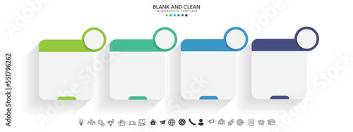 Blank and clean. Steps business data visualization timeline process infographic template design	
