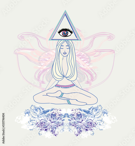 Woman with third eye, psychic supernatural senses