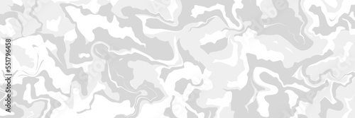 Abstract liquid background. Marble texture, natural stone, free spill of paint. Vector illustration. Long horizontal banner.