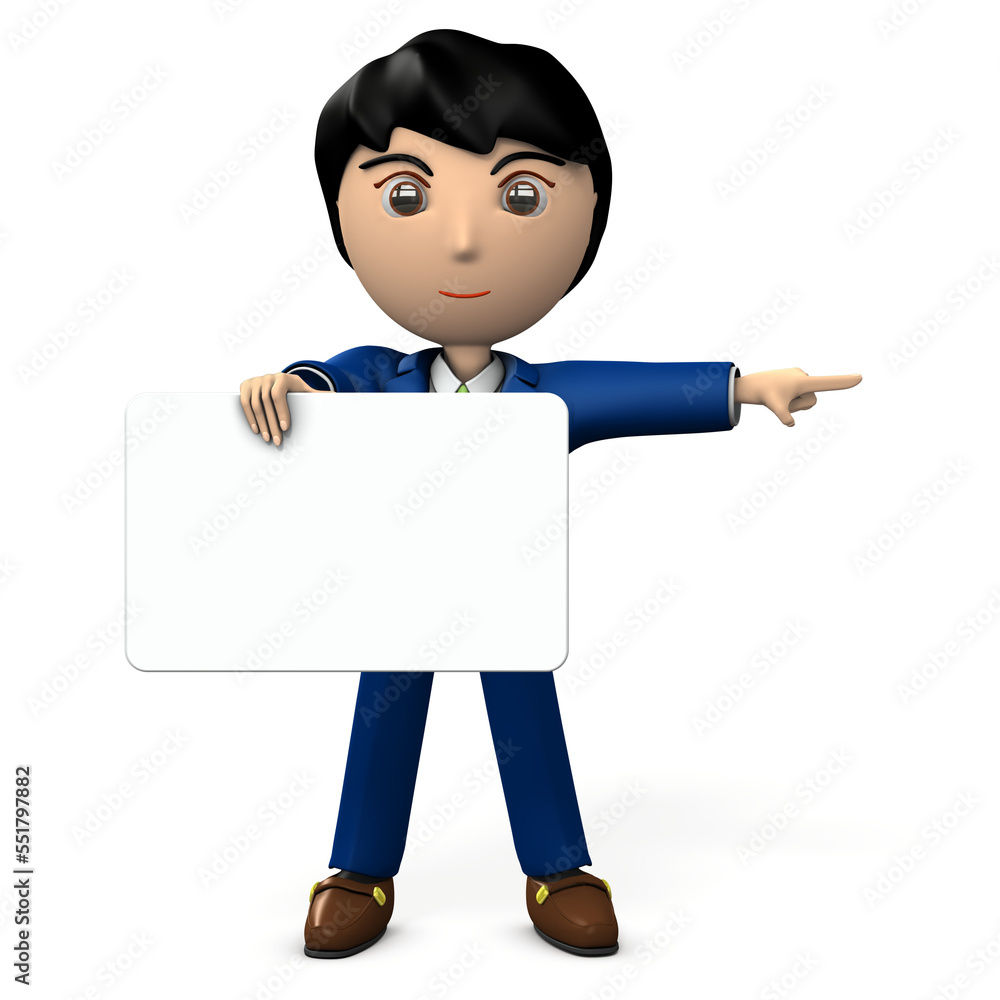 メッセージボードを持ったスーツ姿の男性
メッセージボードを持ったスーツ姿の男性