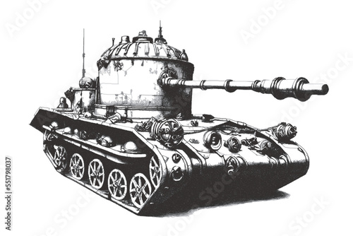 Steampunk battle tank. Figh...