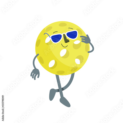 Pickleball character. Editable vector illustration on a white background