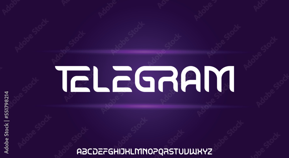 TELEGRAM Abstract modern urban alphabet fonts. Unique and Minimal Tech