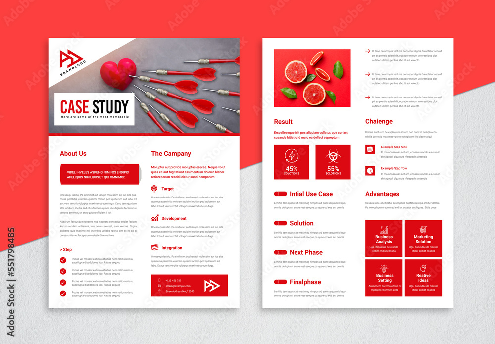 Creative Business Case Study Flyer Layout Stock Template | Adobe Stock