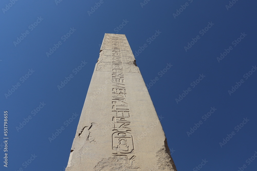 Ancient egyptian obelisk at Karnak temple in Luxor, Egypt 