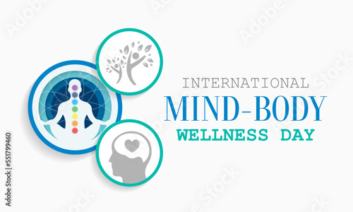 International Mind - Body wellness day is observed every year on January 3rd, to remind people of the importance of wellness. Vector illustration