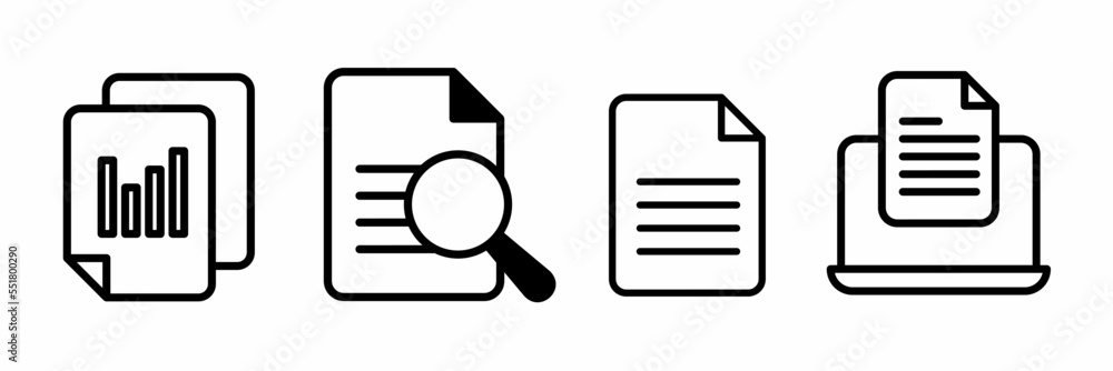 document icon. Document line icon collection. Stock vector document icon. Document line icon collection. Stock vector
