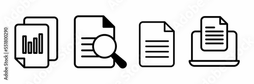document icon. Document line icon collection. Stock vector