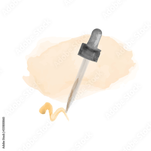 Serum for skin isolated on white background. Watercolor vector illustration for cards, polygraphy, social media, highlight covers, textyle design. photo