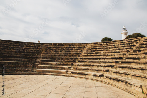 A child visiting the Odeon in Paphos, Cyprus 