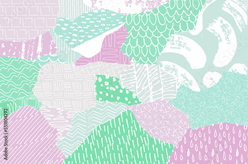 Abstract black strokes, Hand sketched Vector Pattern. Retro abstract pattern in geometric style. Abstract multicolored geometric pattern.	
