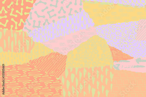Abstract black strokes, Hand sketched Vector Pattern. Retro abstract pattern in geometric style. Abstract multicolored geometric pattern.	

