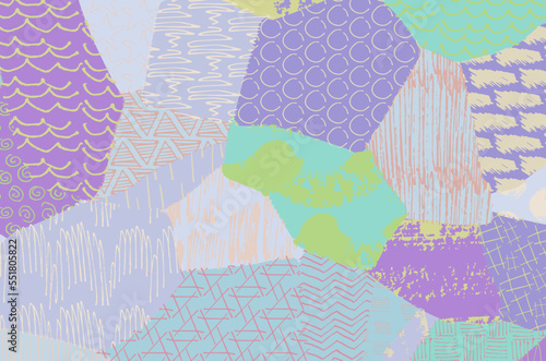 Abstract black strokes, Hand sketched Vector Pattern. Retro abstract pattern in geometric style. Abstract multicolored geometric pattern.	
