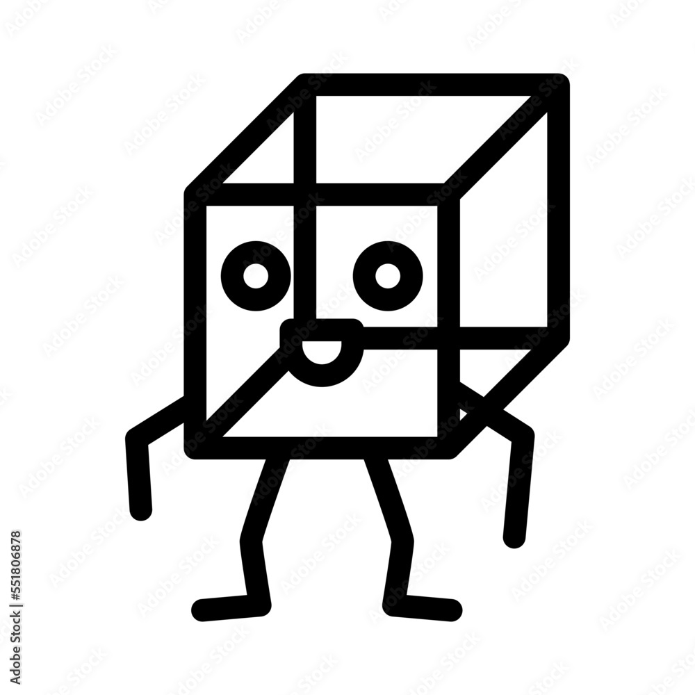 cube geometric shape character line icon vector. cube geometric shape character sign. isolated contour symbol black illustration cube geometric shape character line icon vector. cube geometric shape character sign. isolated contour symbol black illustration