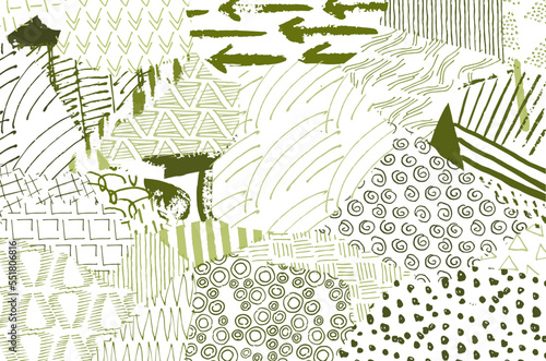 Abstract black strokes, Hand sketched Vector Pattern. Retro abstract pattern in geometric style. Abstract multicolored geometric pattern.	
