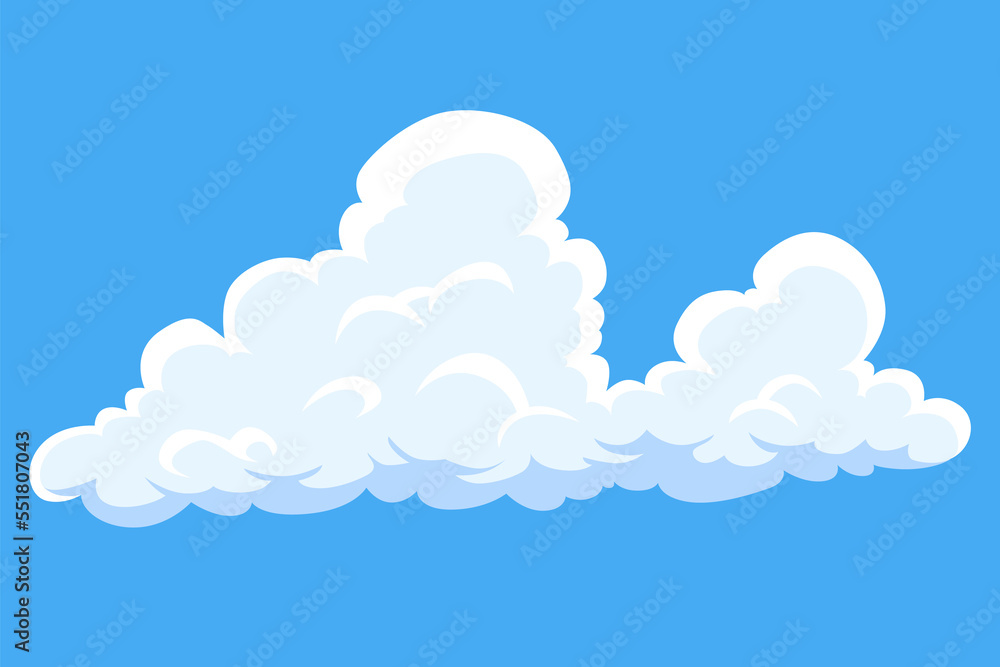 Cartoon clouds. Abstract white cloudscape icon symbol. cloudy landscape or simplicity nature aerial panorama. Round shapes in flat style Cartoon clouds. Abstract white cloudscape icon symbol. cloudy landscape or simplicity nature aerial panorama. Round shapes in flat style