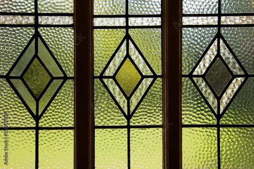 Textured hammered front door glazing pattern