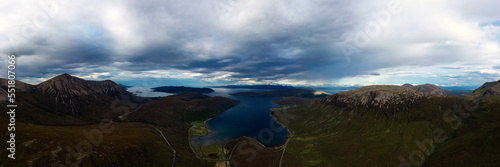 Aerial perspective from near Loch Ainort, Isle of Skye, Scotland photo