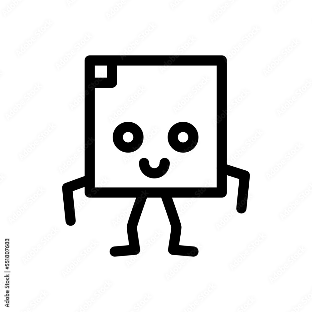 square geometric shape character line icon vector. square geometric shape character sign. isolated contour symbol black illustration square geometric shape character line icon vector. square geometric shape character sign. isolated contour symbol black illustration