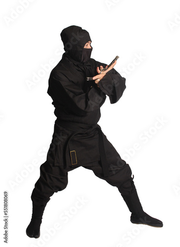 Asian Man Wearing Ninja Martial Arts Uniform
