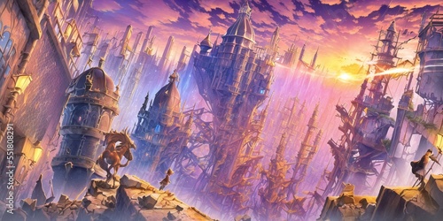 Generative AI Fantasy ruined city