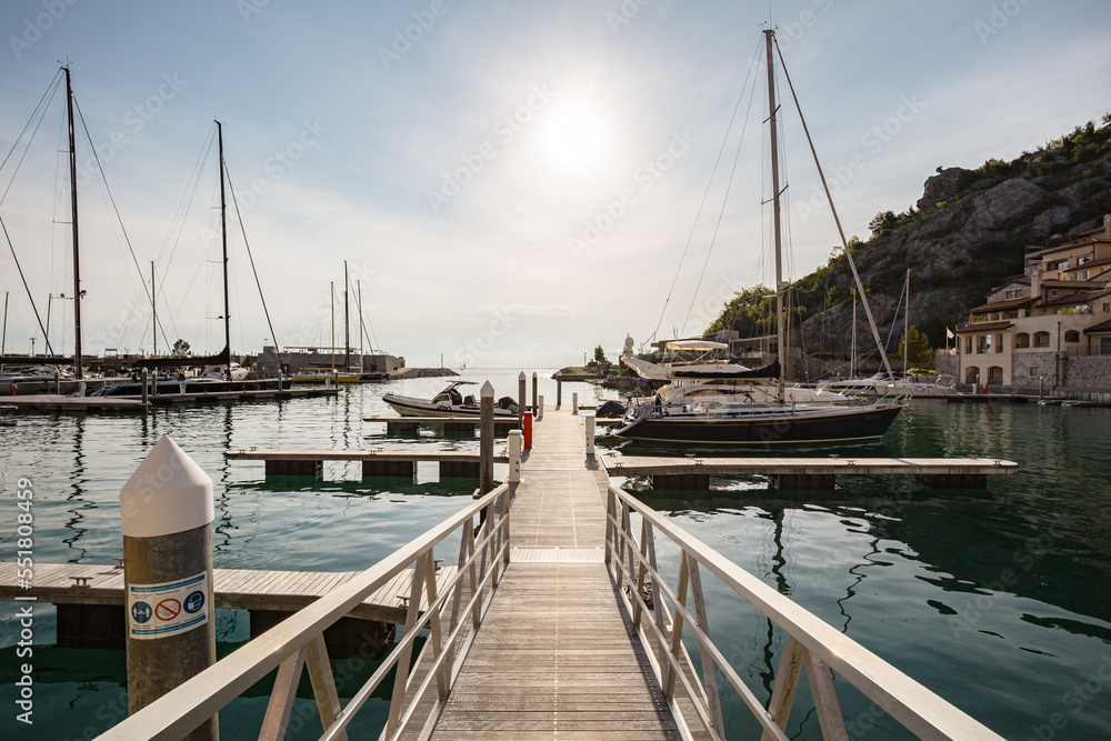 Fototapeta premium Beautiful sunny day in the bay of Portopiccolo Sistiana. Duino. Italy