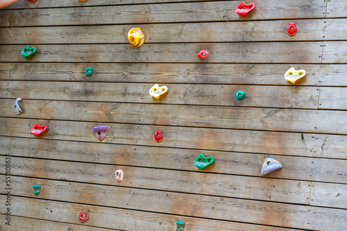 Photography Close-up of a climbing wall in an outdoor park