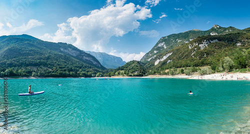 Lago di Tenno, turquoise lake in the mountains. Lake Tenno. Italy © hajdar