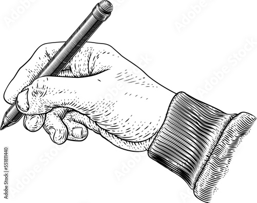 Pencil Hand Vintage Engrave...