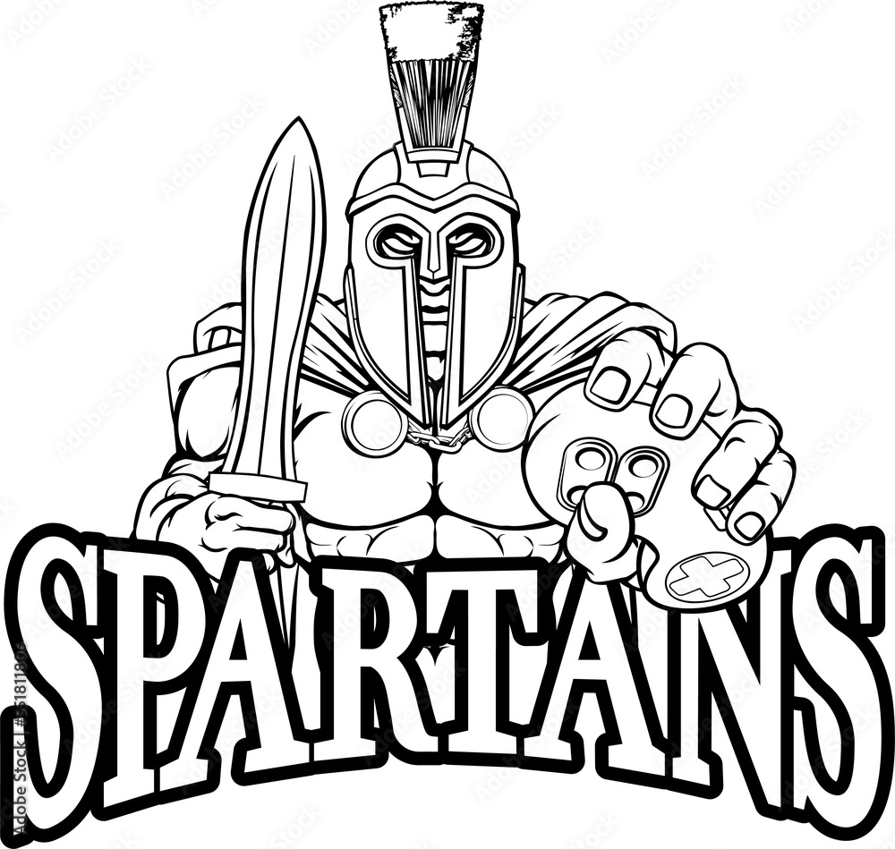 Spartan Trojan Gamer Gladiator Controller Mascot