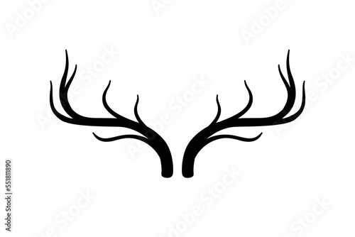 vector hand drawn deer antlers