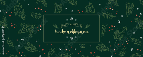 Elegant hand drawn Christmas Card design, vintage elements, great for cards, invitations, banners, wallpapers - vector design