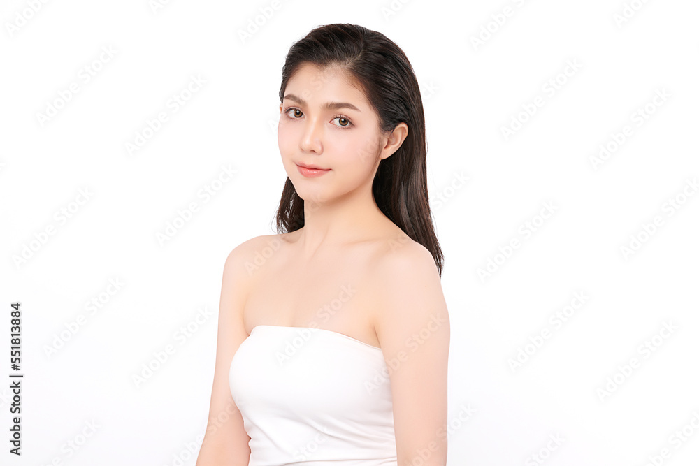 Beautiful young asian woman with clean fresh skin on white background, Face care, Facial treatment, Cosmetology, beauty and spa, Asian women portrait. Beautiful young asian woman with clean fresh skin on white background, Face care, Facial treatment, Cosmetology, beauty and spa, Asian women portrait.