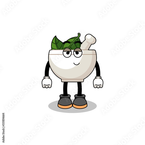 herbal bowl cartoon couple with shy pose