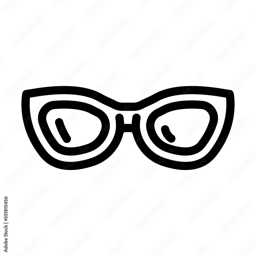 cat eye sunglasses frame line icon vector. cat eye sunglasses frame sign. isolated contour symbol black illustration cat eye sunglasses frame line icon vector. cat eye sunglasses frame sign. isolated contour symbol black illustration