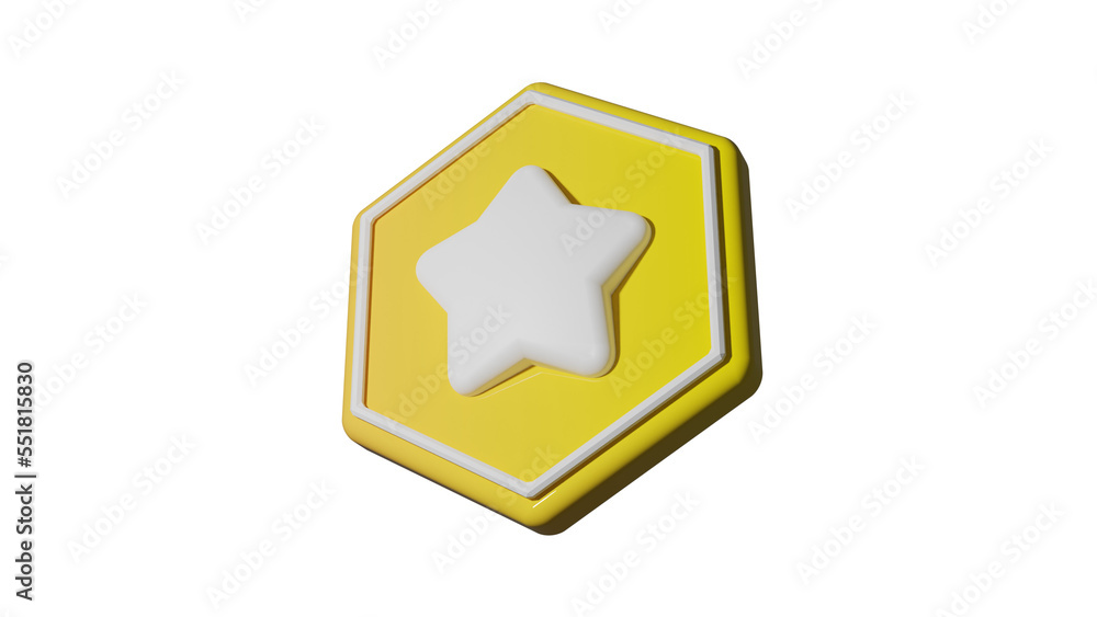 Bright Yellow Star Badge