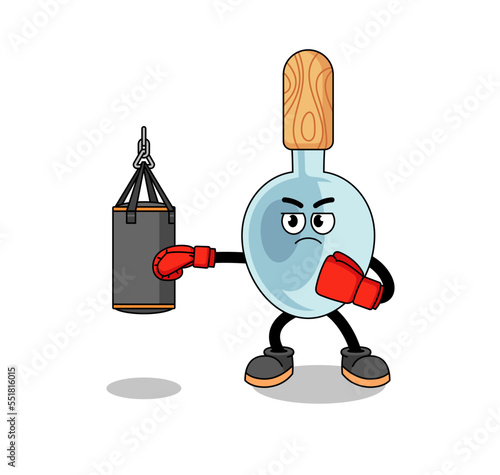 Illustration of cooking spoon boxer