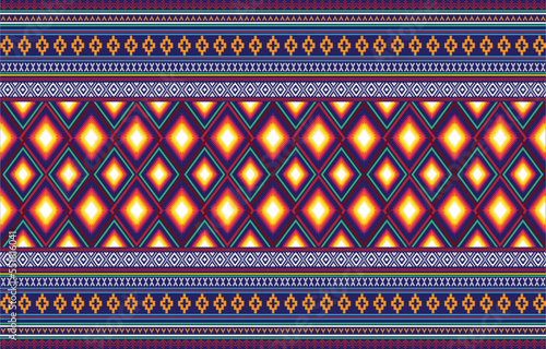 Gypsy pattern tribal ethnic motifs geometric seamless background. Doodle gypsy geometric shapes sprites tribal motifs clothing fabric textile print traditional design with triangles