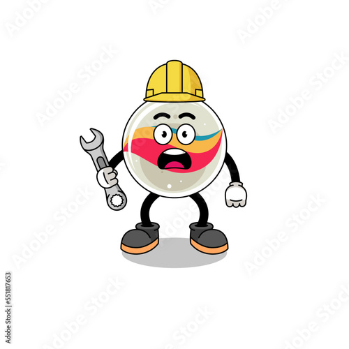 Character Illustration of marble toy with 404 error