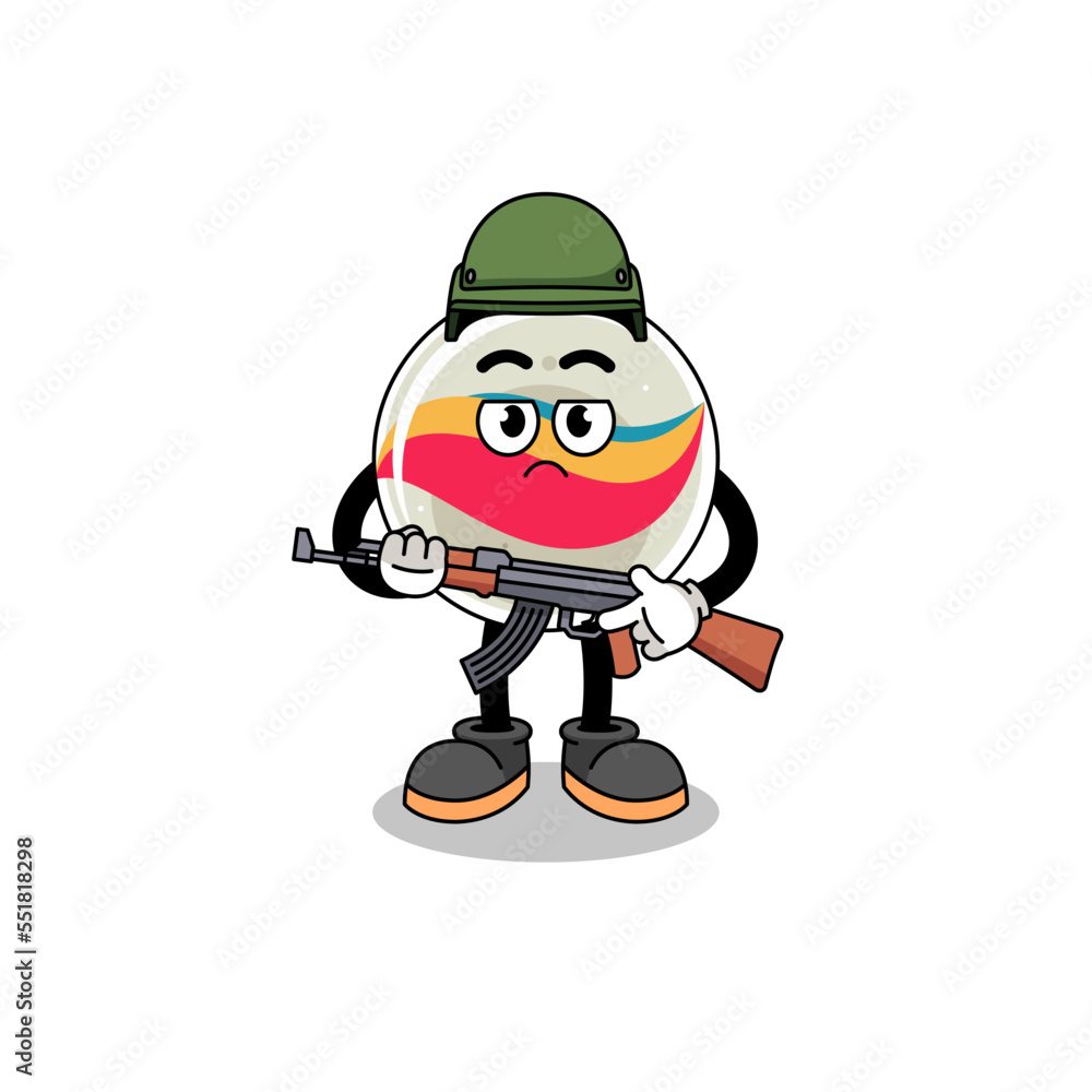 Cartoon of marble toy soldier Cartoon of marble toy soldier