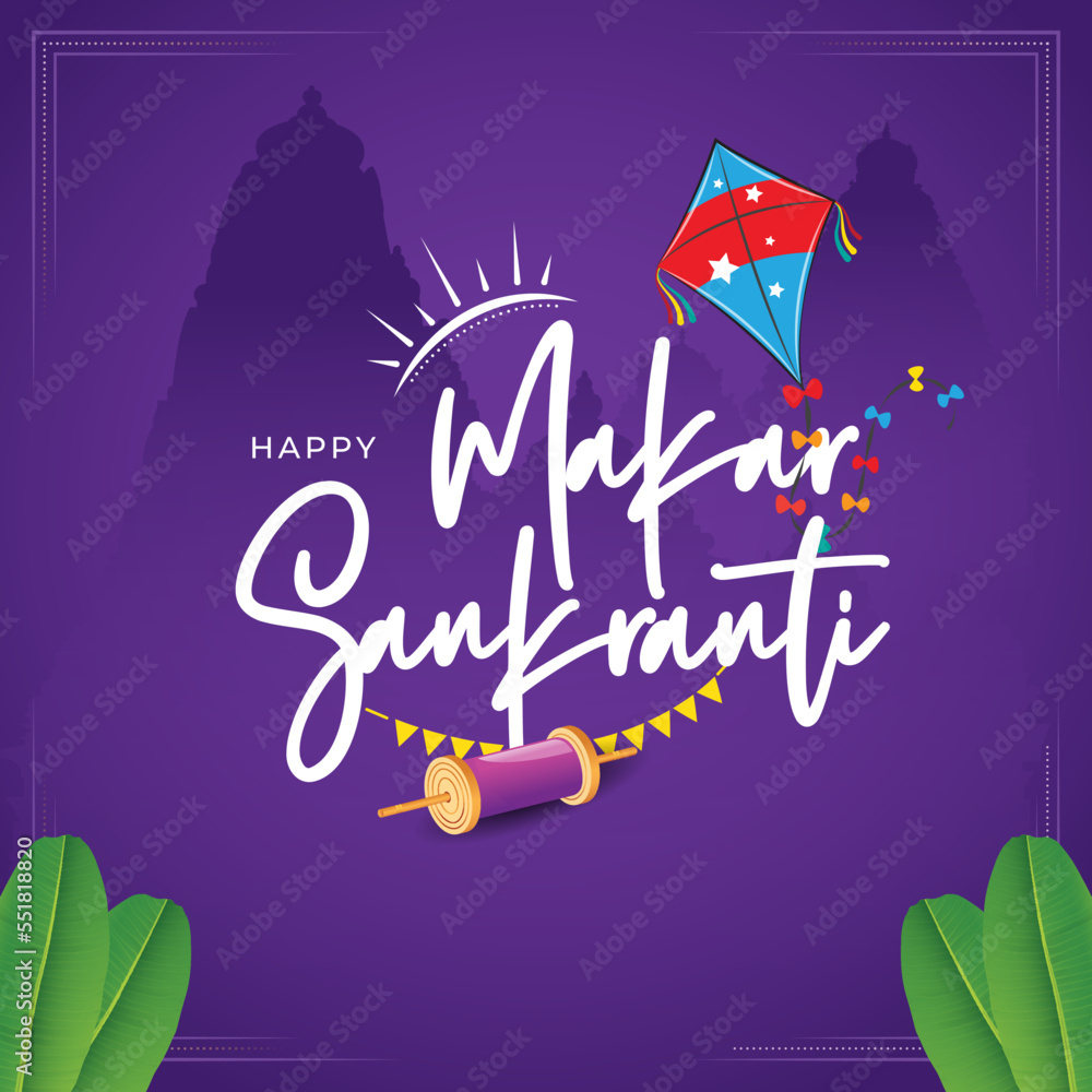 Happy Makar Sankranti Festival Background Design Template