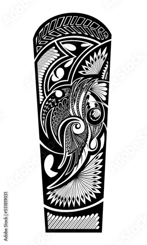 Maori tattoo design. Sleeve Tribal Tattoo Vector Illustration