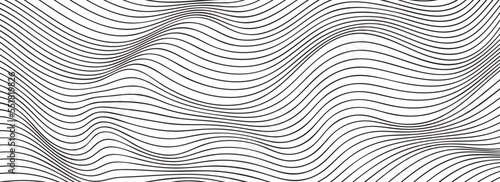 abstract smooth waves background. black and white wavy stripes background