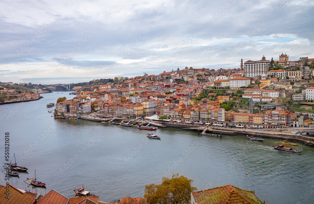  Old town of Porto skyline on the Douro River. Portugal.