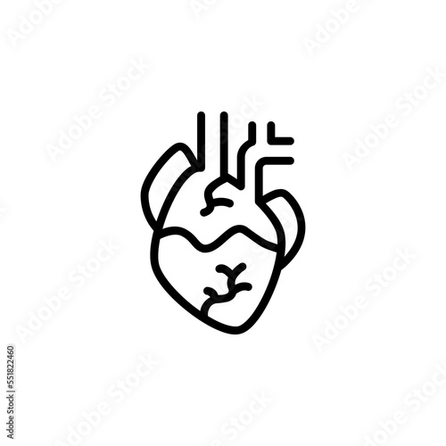 heart organ vector icon. office and business icon outline style. perfect use for logo, presentation, website, and more. simple modern icon design line style